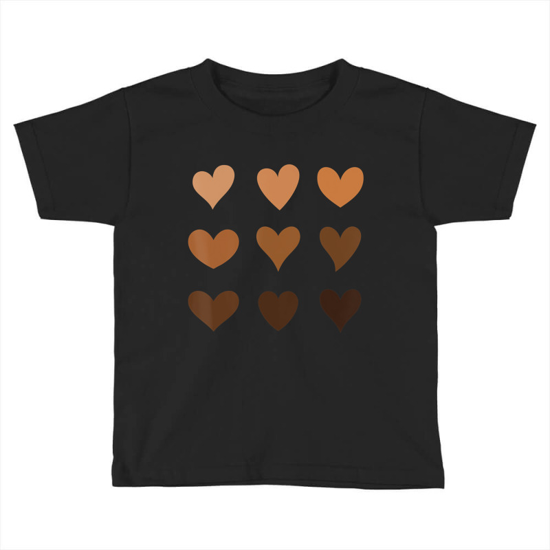 Melanin Skin Tone Hearts Be Kind Black History Mon Toddler T-shirt | Artistshot