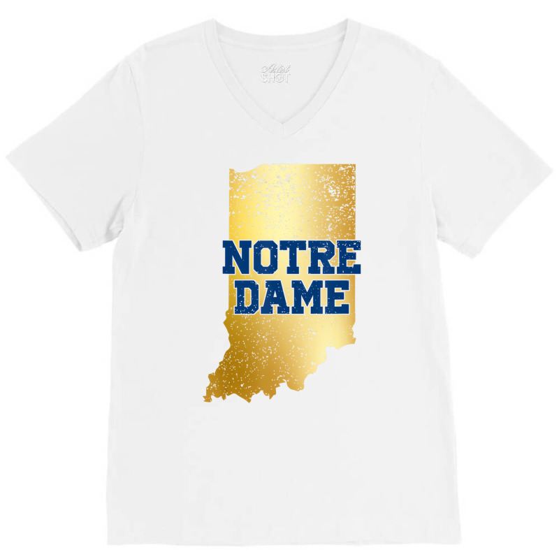 Vintage Notre Dame Shirt Notre Dame Map Women Men V-neck Tee | Artistshot