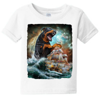 Rottweiler Dog As Kraken Attack A War Ship At High Baby Tee | Artistshot