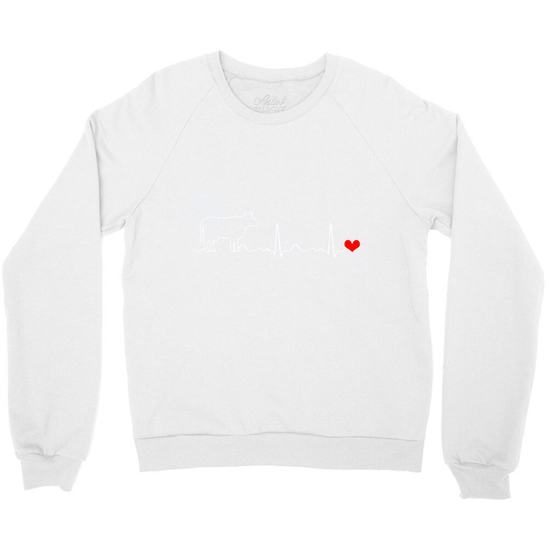 I Love My Cow Valve Ekg Heartbeat Heart Patient T Crewneck Sweatshirt | Artistshot