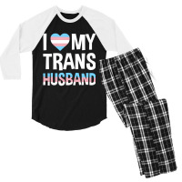 I Love My Transgender Husband Gift T Shirt Men's 3/4 Sleeve Pajama Set | Artistshot