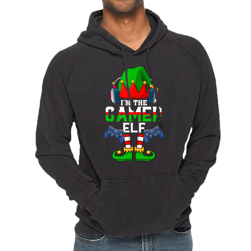 Merry Xmas Video Gamer Elf Matching Family Christm Vintage Hoodie | Artistshot