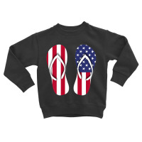 Flip Flops Red White And Blue Patriotic Sandals Be Toddler Sweatshirt | Artistshot