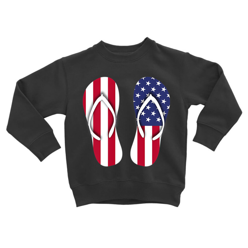 Flip Flops Red White And Blue Patriotic Sandals Be Toddler Sweatshirt | Artistshot