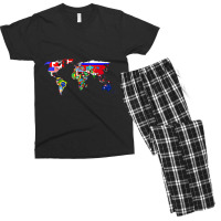 World Map Global Country Flag National Pride Atlas Men's T-shirt Pajama Set | Artistshot