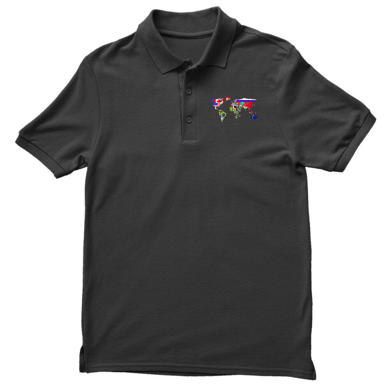 World Map Global Country Flag National Pride Atlas Men's Polo Shirt | Artistshot