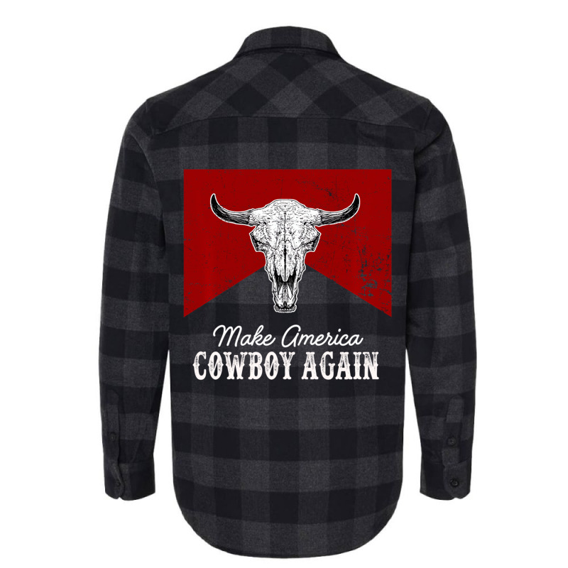 Western Country Bull Skull Makes America A Cowboy Flannel Shirt | Artistshot