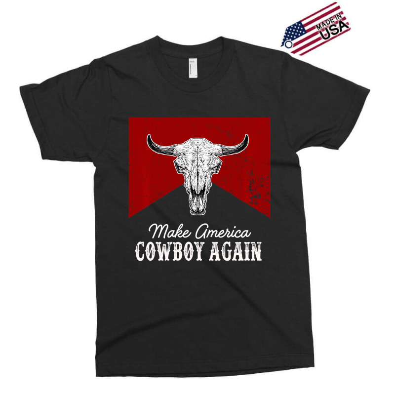 Western Country Bull Skull Makes America A Cowboy Exclusive T-shirt | Artistshot