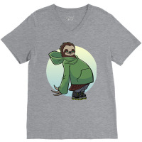 Sloth Roller Blade Skating V-neck Tee | Artistshot