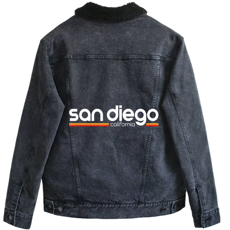 San Diego California Souvenir Vintage California S Unisex Sherpa-Lined Denim Jacket by africaka | Artistshot