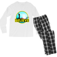 Believe Sea Monsters Ocean Plesiosaur Dinosaur Nes Men's Long Sleeve Pajama Set | Artistshot