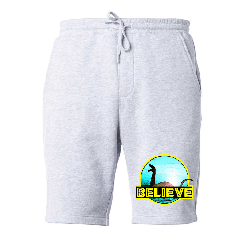 Believe Sea Monsters Ocean Plesiosaur Dinosaur Nes Fleece Short | Artistshot