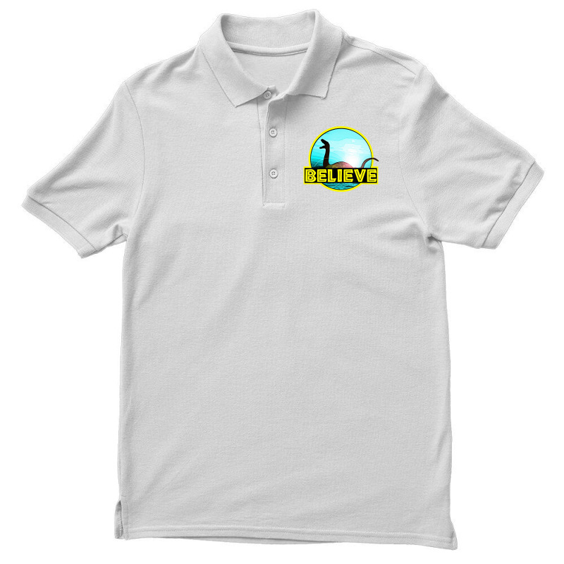 Believe Sea Monsters Ocean Plesiosaur Dinosaur Nes Men's Polo Shirt | Artistshot