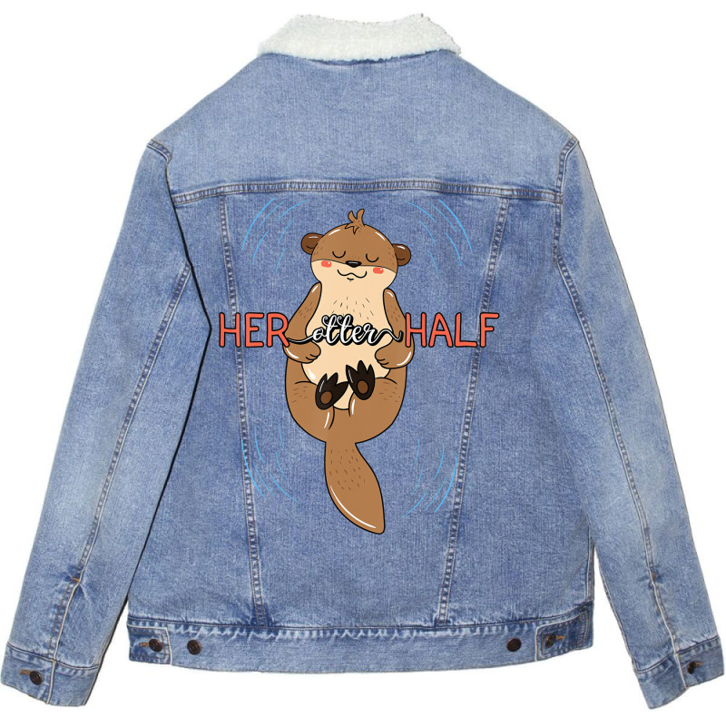 Her Otter Half Musteline Mammal Mustelid Couple An Unisex Sherpa-lined Denim Jacket | Artistshot