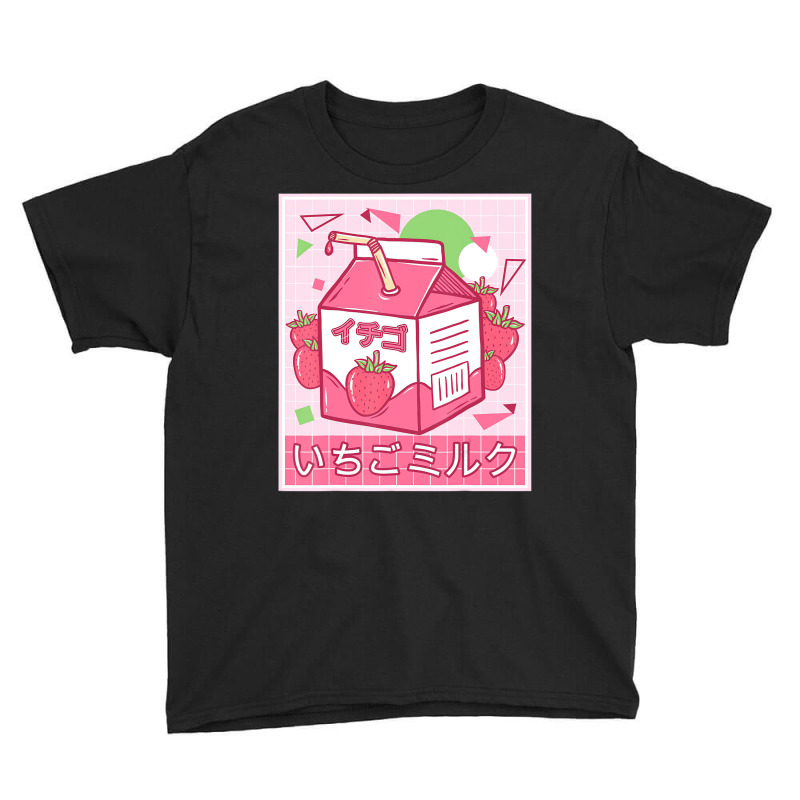 Funny Retro Japanese Kawaii Strawberry Milkshake 9 Youth Tee by bonne | Artistshot