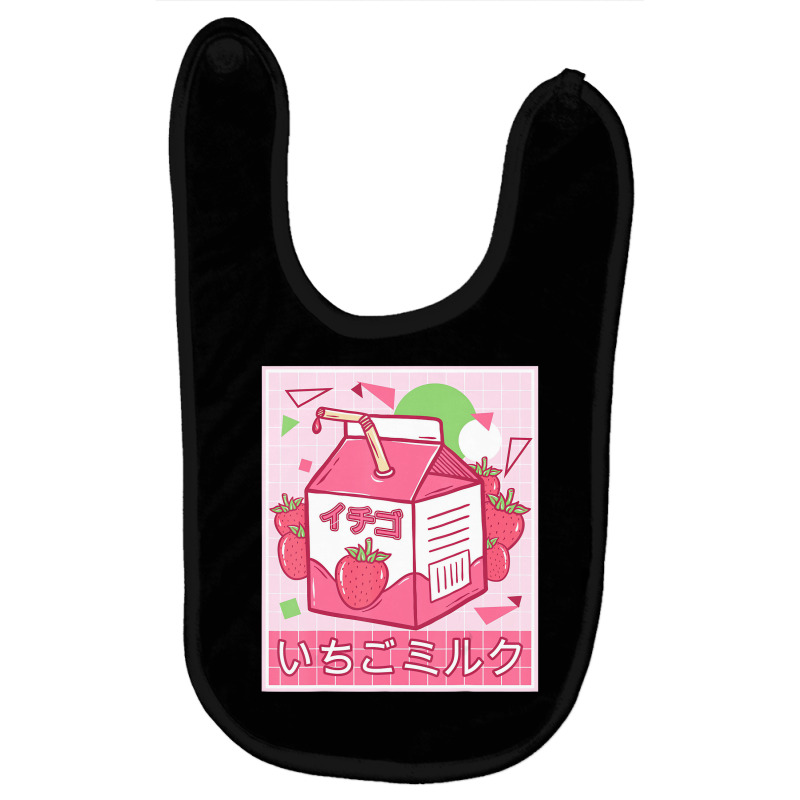 Funny Retro Japanese Kawaii Strawberry Milkshake 9 Baby Bibs by bonne | Artistshot