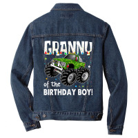 Granny Of The Birthday Boy Monster Truck Birthday Men Denim Jacket | Artistshot