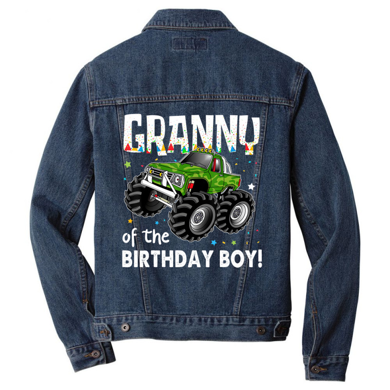 Granny Of The Birthday Boy Monster Truck Birthday Men Denim Jacket | Artistshot