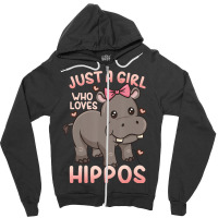 Hippo Hippopotamus Just A Girl Who Loves Hippos T Zipper Hoodie | Artistshot