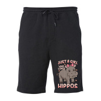 Hippo Hippopotamus Just A Girl Who Loves Hippos T Fleece Short | Artistshot