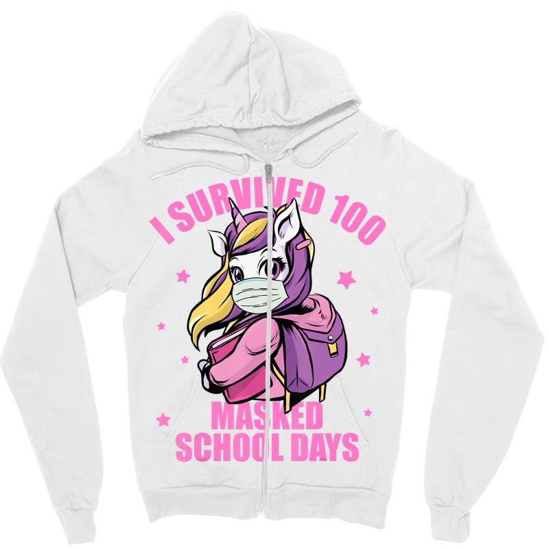 I Survived 100 Masked School Days Shirt, Kids Virt Zipper Hoodie | Artistshot