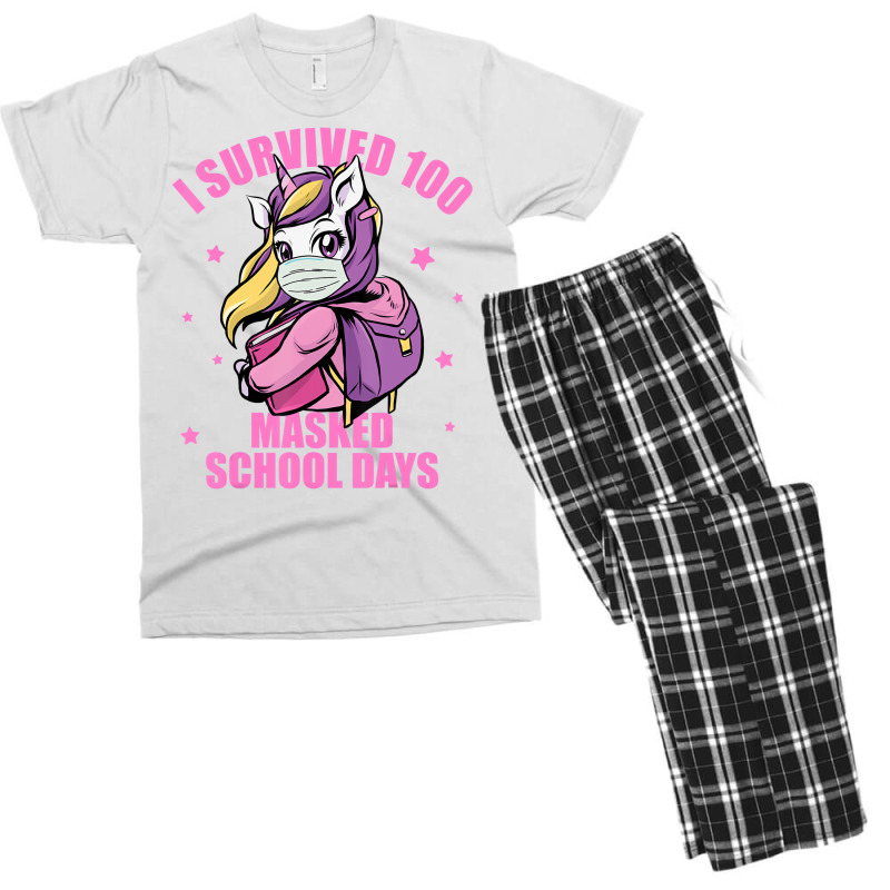 I Survived 100 Masked School Days Shirt, Kids Virt Men's T-shirt Pajama Set | Artistshot