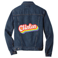 Clinton Pride Month Lgbtq Rainbow Flag Name Person Men Denim Jacket | Artistshot