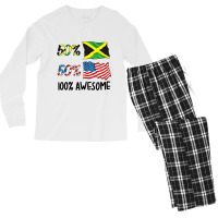 Kids 50% American 50% Jamaican 100% Awesome Boy Gi Men's Long Sleeve Pajama Set | Artistshot