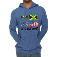 Kids 50% American 50% Jamaican 100% Awesome Boy Gi Lightweight Hoodie | Artistshot