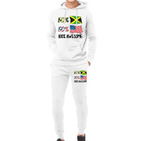 Kids 50% American 50% Jamaican 100% Awesome Boy Gi Hoodie & Jogger Set | Artistshot