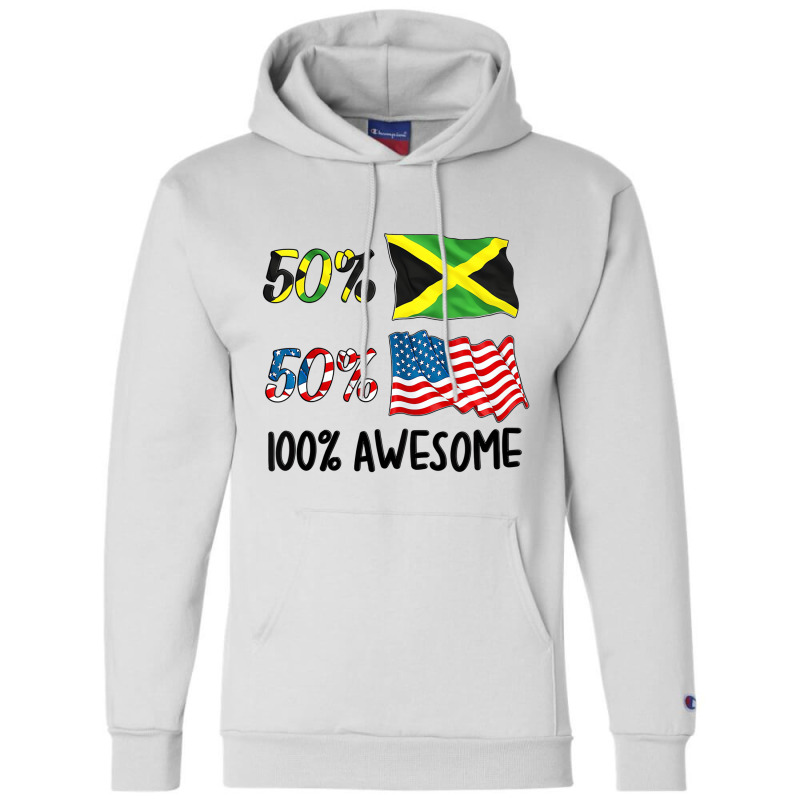 Kids 50% American 50% Jamaican 100% Awesome Boy Gi Champion Hoodie | Artistshot