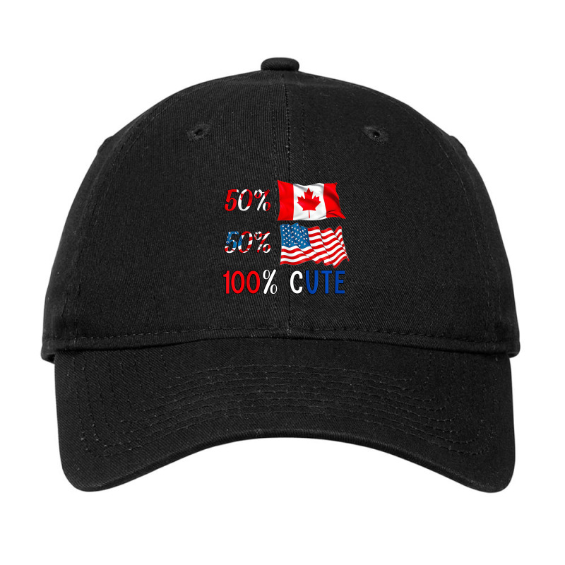 Kids 50% Canadian 50% American 100% Cute Half Cana Adjustable Cap by qadina | Artistshot