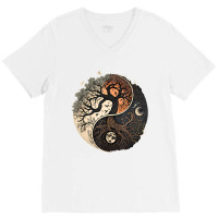 Tree Of Life Yin Yang T Shirt V-neck Tee | Artistshot