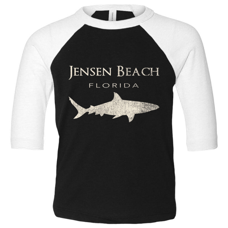 Retro Jensen Beach Fl Shark T Shirt Toddler 3/4 Sleeve Tee | Artistshot