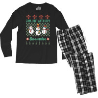 Chillin' With My Snowmies Men's Long Sleeve Pajama Set | Artistshot