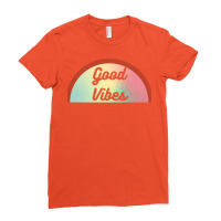 Colourful Good Vibes Design In Semicircle Ladies Fitted T-shirt | Artistshot