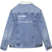 Coder Definition Unisex Sherpa-lined Denim Jacket | Artistshot