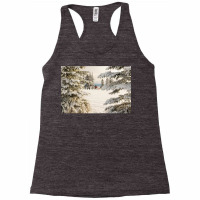 Classic Red Barn And Snow Scene Racerback Tank | Artistshot