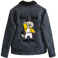 Don´t Stop Meow Unisex Sherpa-lined Denim Jacket | Artistshot