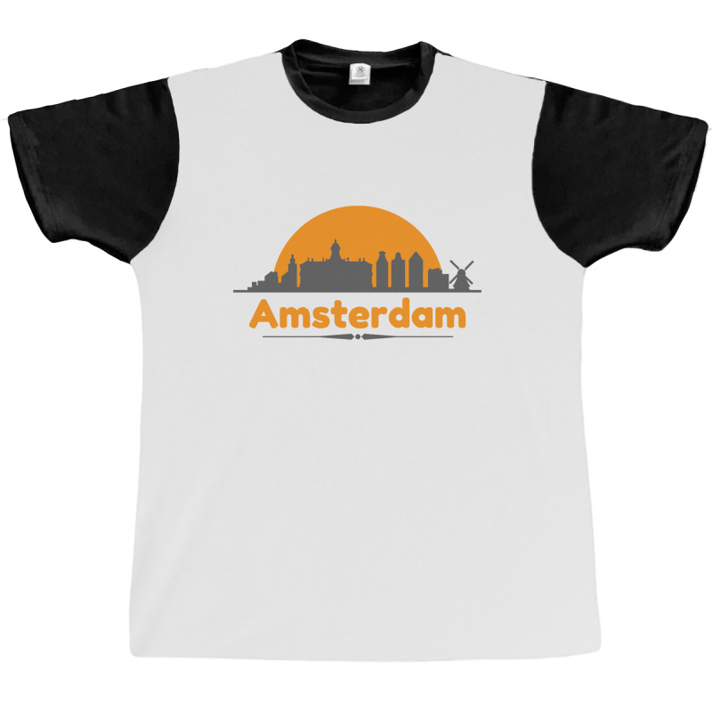 Amsterdam Skyline Graphic T-shirt by donnatello | Artistshot