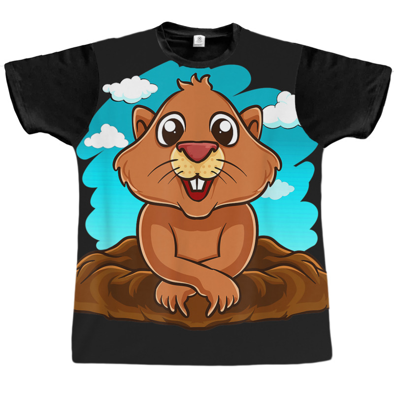 Kids Groundhog Day Boy Girl Cute Marmota Woodchuck Graphic T-shirt by ChristinaMarieCavanaugh | Artistshot