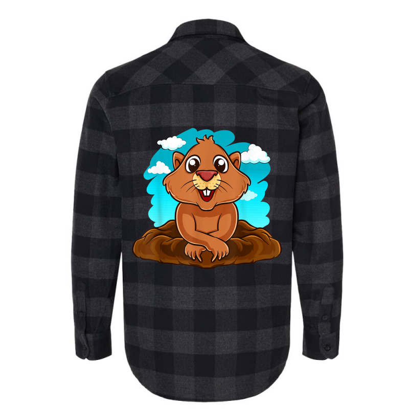 Kids Groundhog Day Boy Girl Cute Marmota Woodchuck Flannel Shirt by ChristinaMarieCavanaugh | Artistshot