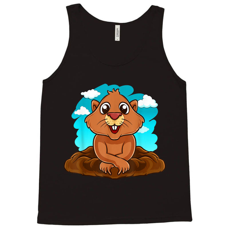 Kids Groundhog Day Boy Girl Cute Marmota Woodchuck Tank Top by ChristinaMarieCavanaugh | Artistshot