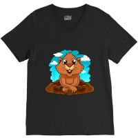 Kids Groundhog Day Boy Girl Cute Marmota Woodchuck V-neck Tee | Artistshot