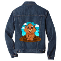 Kids Groundhog Day Boy Girl Cute Marmota Woodchuck Men Denim Jacket | Artistshot