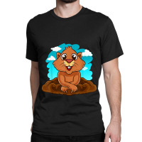 Kids Groundhog Day Boy Girl Cute Marmota Woodchuck Classic T-shirt | Artistshot