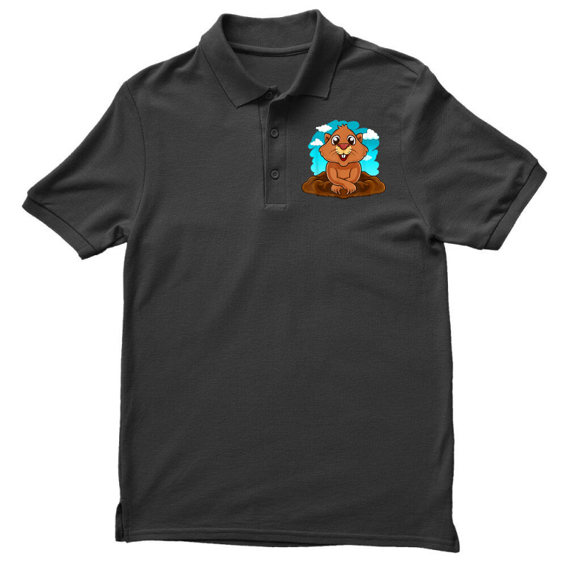 Kids Groundhog Day Boy Girl Cute Marmota Woodchuck Men's Polo Shirt by ChristinaMarieCavanaugh | Artistshot