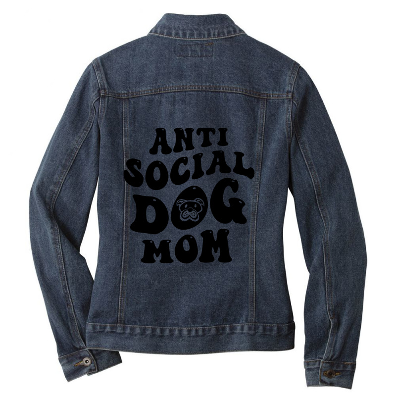 Vintage Dog Mom Classic Design For Light Ladies Denim Jacket by Reganzeka | Artistshot