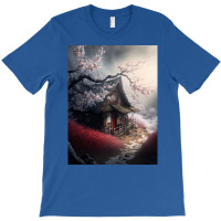 Beautiful Of House With Sakura Tree T-shirt | Artistshot