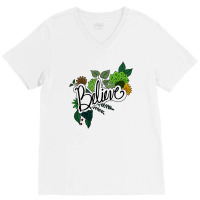 Believe Flowers V-neck Tee | Artistshot